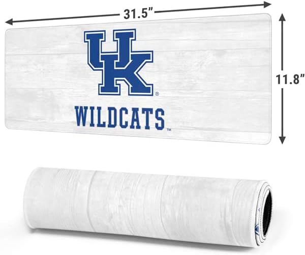 Skinit Large Gaming Mouse Pad - Officially Licensed University of Kentucky Wildcats Design with Stitched Edges, Waterproof, Non-Slip Rubber Base, Desk Mat for Keyboard & Mouse, 31.5" x 11.8" inches
