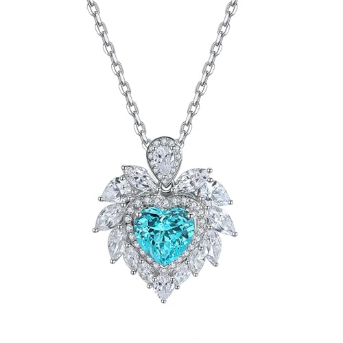 Collier Argent Cœur Bleu Lac d'Exception | Éclat de la Tourmaline et Pureté du Sterling 925