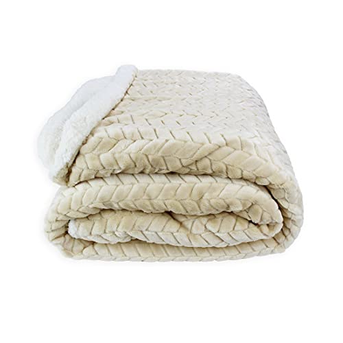 Acomoda Textil - Manta Sedalina Diseño Espiga 180x220 cm. Manta Polar con Borreguito Extra Suave,...