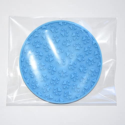 Bangp Hund Lecken Pad, Schleppend Füttern Matte Bad Ausbildung Ablenkung Matte, Behandeln Pads zum Haustier, Pflege Pad Mit Super Stark Saugen(Blue-Pfote)