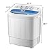 Portable Washing Machine 13Lbs 240W Mini Semi-automatic Twin Tub Washer Compact Laundry Machine Washer(8Lbs) and Spinner(5Lbs) with Drain Pump for Dorms, Apartments, RVs (Ship from US)