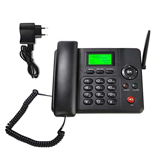 Teléfono de escritorio clásico GSM con tarjeta SIM inalámbrica, teléfono doméstico GSM en negro, teléfono fijo para oficina en casa, hotel, identificador de llamadas, remarcado, llamadas manos libres,