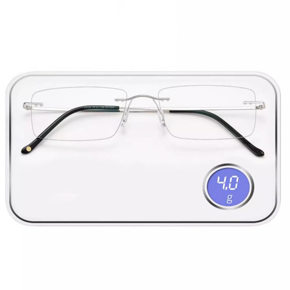 Gafas de Lectura Sin Montura Corte de diamante Gafas Rectángulo Multifocales Gafas de lectura Hombre Gafas de computadora HD Lentes