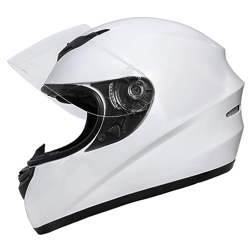 Zorax White S (55-56cm) Full Face Motorcycle Motorbike Helmet ECE 2206 Approved