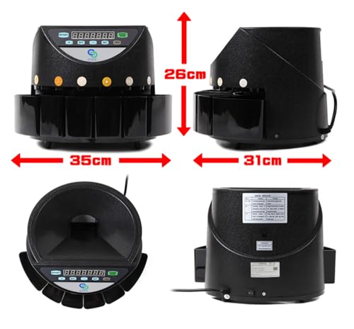 CG2 硬貨機 コインソーター 硬貨カウンター 硬貨計数機 コインカウンターPSE認証 最新モデル 操作パネル日本語表記 茶 日本語説明書付 COIN COUNTER マネーカウンター 自動計算コインカウンター 高速 日本語説明書(黒・日本語パネル) の商品画像 5