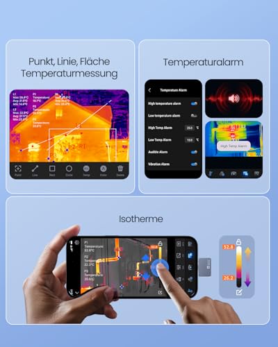 Thermal Master P2 Wärmebildkamera für Android Infrarotkamera Super IR-Auflösung 512x384 Klarere Wärmebild Kamera für Haus-Inspektion -20-600℃ 15x Zoom, nicht für iPhone 15/16, Silber
