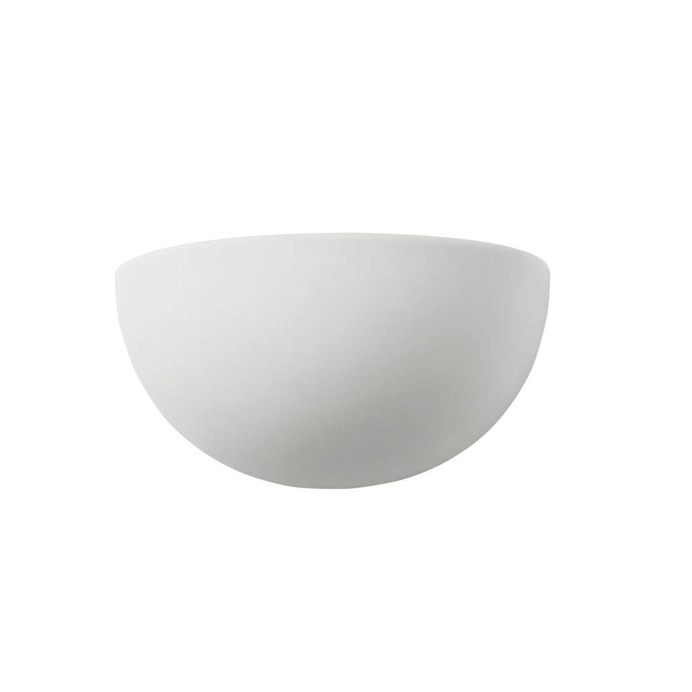 1 Light Wall Wash Light, Unglazed Ceramic Bowl Uplighter