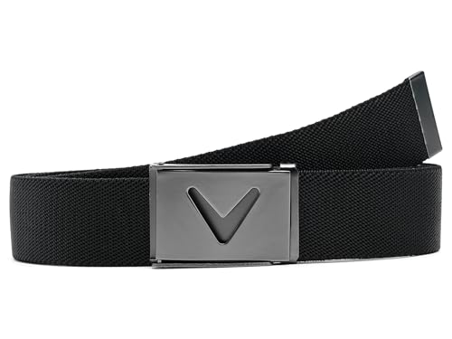 Callaway, Womens, V-Logo Web Belt, Caviar, One Size