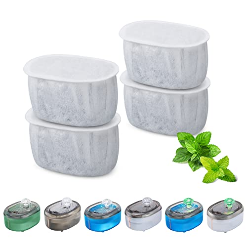 WOPET 4 Stück Ersatzfilter kompatibel mit W300 & W300B Katzenwasserbrunnen, 2 l automatischer Haustierwasserbrunnen, super leiser Hundewasserspender Cover