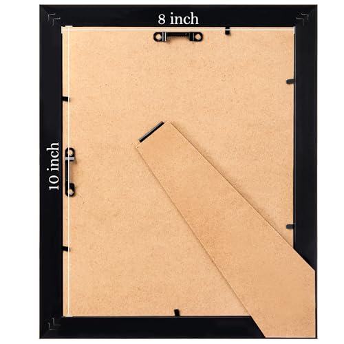 Image of eletecpro 8x10 Gold Picture Frames Set of 4, Vintage Photo Frames with Clear Acrylic Cover, Gallery Wall Art Display 5x7 Photo with Mat or 8x10 without Mat for Tabletop and Wall Mount, Home Decor