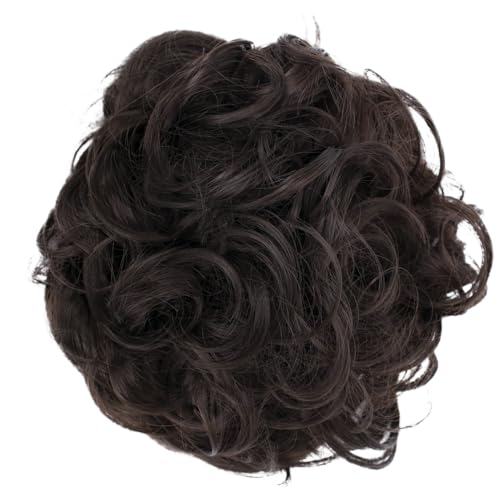 CAISHA Big Hairpiece Scrunchy Updo Bridal Hairstyle curly Messy Bun Brown G4E