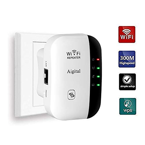 Wifi Range Extender 300Mbps Wireless Repeater Super Signal Booster 2.4GHz Amplifier With Repeater/Access Point Mode | One-Button Setup | WPS Button | Built-in Antenna | LAN Port Comply with Any Router