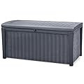 Keter Outdoor Storage Deck Box, 110 Gallon Waterproof Patio Bin, Borneo, Grey