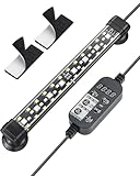 Pawfly 20cm LED Acquario Luce per vasca per pesci 24/7 con spettro completo di luci brillanti bianche blu rosse verdi LED multicolore con modalità D/N Effetti monocolore Timer e luminosità regolabile