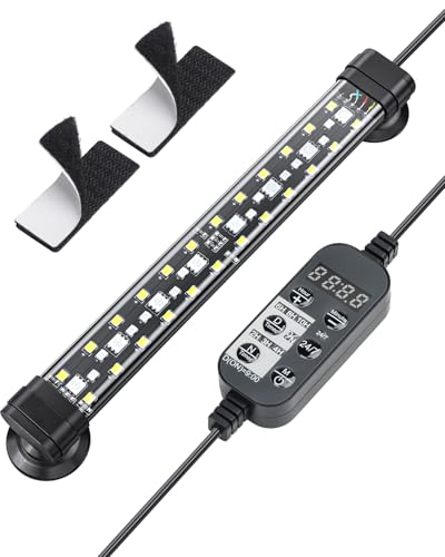 Pawfly 20 cm Luz LED Acuario 24/7 Luz para Pecera con Espectro Completo Blanco Brillante Azul Rojo Verde Luces LED Multicolores con Modo D/N Efectos de Color Único Temporizador y Brillo Ajustable
