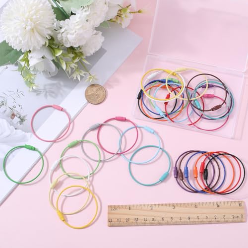 Image of SUNNYCLUE Stainless Steel Loops Wire Keychain Cable Large Key Rings Key Chain for Luggage Tags Key Tags Keyrings Kitchen