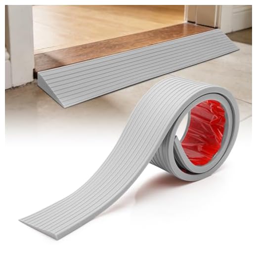 Threshold Ramp Non-Slip Surface Door Threshold Ramp PVC Ramp for Wheelchair Stroller Scooter (Grey, 100 * 8 * 1cm)