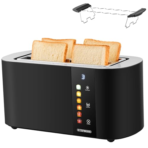 Steinborg® Automatik Toaster 4 Scheiben mit Brötchenaufsatz...