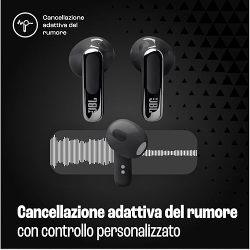 JBL Live Flex 3 Cuffie Wireless Bluetooth, 50 Ore di Autonomia, con Cancellazione Adattiva del Rumore e High-Resolution JBL Signature Sound, Impermeabili IP54, Nero - Immagine 4