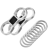 Farspan 2 Pack Keychain Quick Release Spring with 8 Key Ring Heavy Duty Key Organizer and Car Key Ch