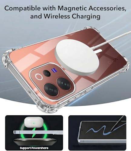 Image of Jkobi Shockproof Crystal-Clear Back Cover for Vivo V70 | Vivo V70 Elite 5G (Magsafe Wireless Support | Drop & Camera Protection | Hard Polycarbonate)