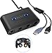 GameCube Controller Adapter, 4 Puertos Controlador Gamepad Adaptador convertidor de Nintendo Switch Gamecube para Wii U PC