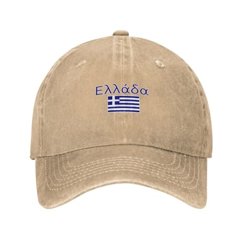 Casquette de Baseball Drapeau Grec, Unisexe Vintage Jeans Chapeau Symboles Traditionnels, Casquette Réglable Hip-hop, Snapback Sport Cap Trucker Cap