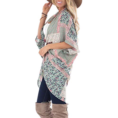 LISTHA Fashion Kimono Cardigan Women\'s Floral Print Coat Tops Suit Bikini Swimwear Beach Swimsuit Smock - Thumbnail 6