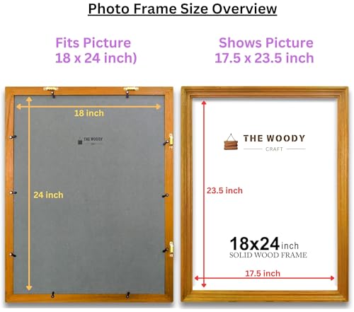 Image of Photo Frames 18x24 Inch | Wall Hanging Photo Frame | Photo Frame For Wall Big Size | Orange Wooden Frames For Wall | Bright & Trendy Design For Walls (18x24 Inch, Orange)