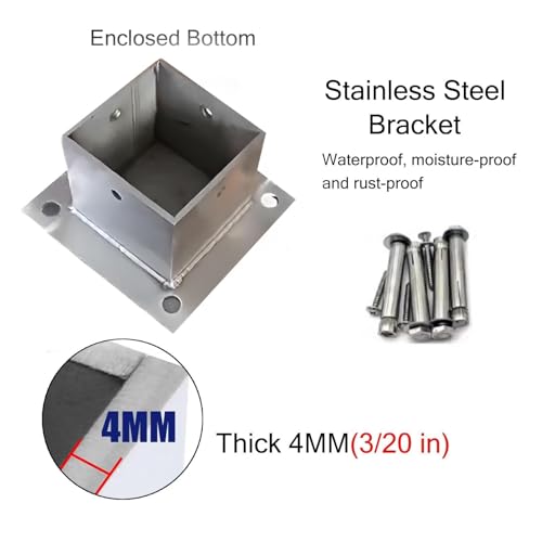 Soporte de poste con abrazadera de columna resistente para barandilla de deck y pérgolas 5