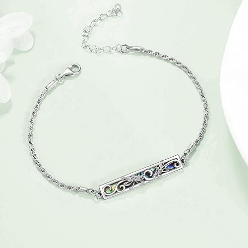 Dragonfly Bracelet Sterling Silver Dragonfly Abalone Shell Bracelet Dragonfly Pendant Jewelry For Women3