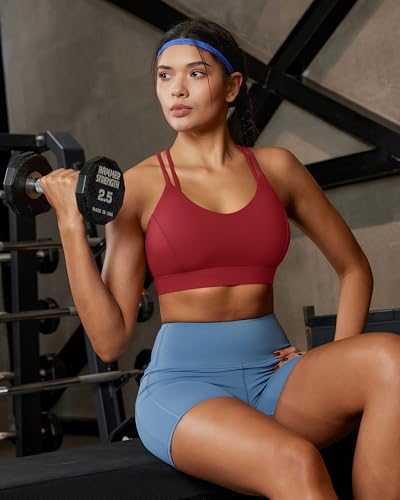Image of RUNNING GIRL Sports Bras for Women,Strappy Crisscross Back Padded Low Impact Running Sports Bra with Removable Cups