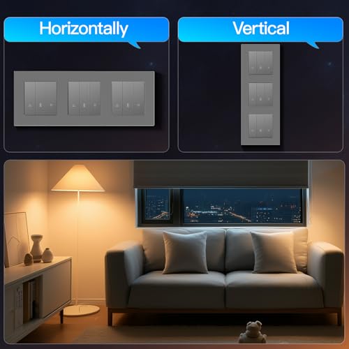 BSEED Tripel Smart Zigbee Rolladenschalter, Smart Jalousie Schalter Unterputz Kompatibel mit Alexa/Google Home/Tuya,Rolladen Zeitschaltuhr mit PC Rahmen,Ben&ouml;tigt Nullleiter & Zigbee-Gateway,Grau