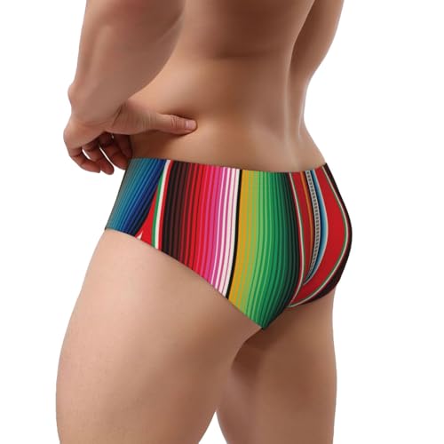 Mexican Serape Blanket Stripes Men's Underwear Briefs Coverd Waistband Silky Touch Underwear3