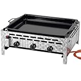 wurstbraterei hutt fellbach  ACTIVA 3-flammig, 12kW, Stahlpfanne Gastrobräter, Silber, 64.5 x 29 x 52.5 cm