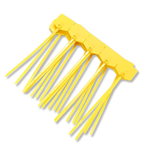 Image of Waterproof Shipping Tags, Nylon Writable Marker Ties Luggage Identification Tags - 100pcs (Yellow)