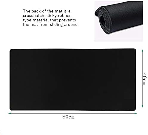 HIHUHEN Gaming Mouse Mat/Large Mouse Pad 800 x 400 x 3mm / XXL mouse pad/large size | improved precision and speed | rubber base for stable grip on smooth surfaces | non-slip (80x40 Black)