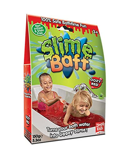 Slime Baff Red from Zimpli Kids, 1 Bath or 4 Play Uses, Magically turns water into gooey, colourful slime, Educational Stress Relief Slime Toy for Girls & Boys, Children's DIY Slime Kit