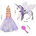 MEGAFUN Color Change Unicorn Toys & Princess Doll with Rainbow Braided Hair, Removable Saddle&Wings, Princess Toy Unicorn Gifts for Girls