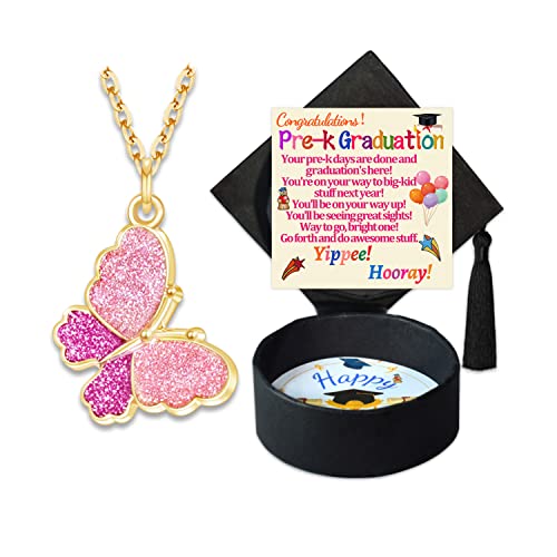 Graduation Necklace for Her Graduation Gifts Butterfly Necklace for Graduates Daughter Granddaughter Graduating Gift with Graduation Cap Box and Card for Graduate Niece Happy Graduation Necklaces Congratulations Grad Gold Jewelry Ideas