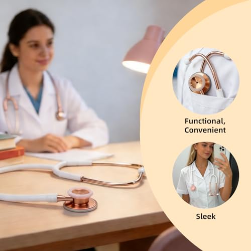 MaiWieel Lightweight Stethoscope Dual Head Stethoscope for Nurses,Doctors Students, Home Health Use (Rose Gold)