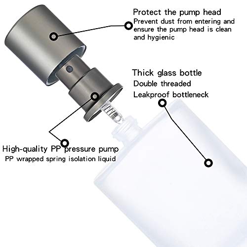 2 Pack 50ml/1.69 Oz Empty Frosted Glass Spray Bottles Perfume Atomizer, Refillable Fine Mist Spray Empty Perfume Bottles with 4 kinds of perfume dispenser (2 Pack 50ml/1.69 Oz Frosted Bottles)3