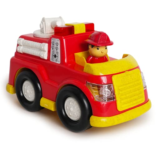 Boley Roocrew Emergency Fire Truck And Fireman - Educational Lights And Sound Eco-Wood Toy Vehicle Playset For Boys And Girls – For Ages 2 And Up #TOP6