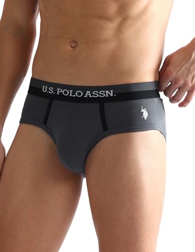 Image of U.S. Polo ASSN. Mens OET07 Dual Tone Cotton Stretch Underwear Briefs - Pack of 3