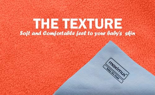 Image of Maximus Waterproof Quick Dry Sheet for Baby Pack of 3 | Bed Pad Extra Absorbent Washable Matress Protector | Bed Protector Sheet for Toddler Children (70x50cm) (Orange, LORANGE & RED, Small)