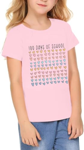 Image of BANGELY 100 Days of School Shirts for Kids Back to School Graphic Tee 100 Days Celebration Tshirt Elementary Student Gift