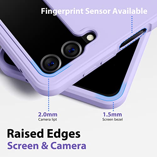 Oakxco Samsung Galaxy Z Flip 4 Case, Phone Case For Flip 4 With Ring Kickstand, Magnetic Ring Holder, Silicone Tpu Rubber Protective Shockproof Cover For Women Girl, Matte Grip Non-Slip, Light Purple #TOP6