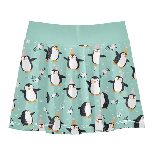 Girls Skorts High Waist Athletic Skirts with Shorts Penguins Stretchy Teens Performance Tennis3