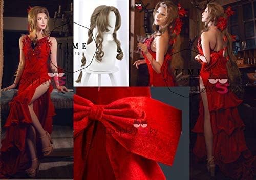 Amazon Co Jp Ff7 ファイナルファンタジー7リメイク エアリス ゲインズブール レッドドレス ウォールマーケット コスプレ衣装 ウィッグ追加可コスチューム 変身 仮装 ステージ服 舞台 ハロウィン クリスマス ホビー