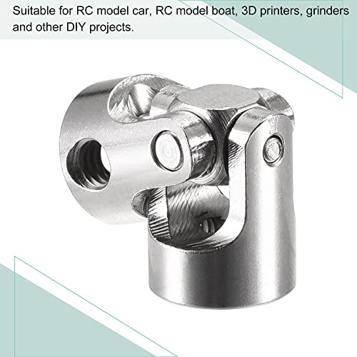 sourcing map 4 Stück Drehbare Kreuzgelenk Wellenkupplung 5mm bis 5mm Innendurchm. L23 x D11 mit Schrauben und Schraubenschlüssel für RC Modell